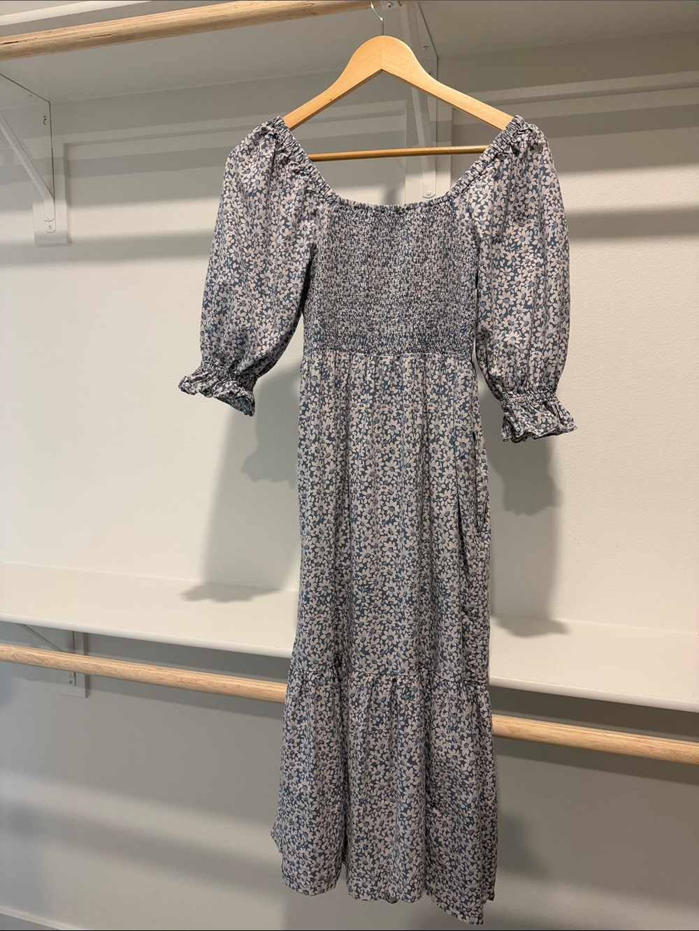 Madewell Lucie Smocked Midi Dress in Sunflower Field, XXS - Picture 7 of 7